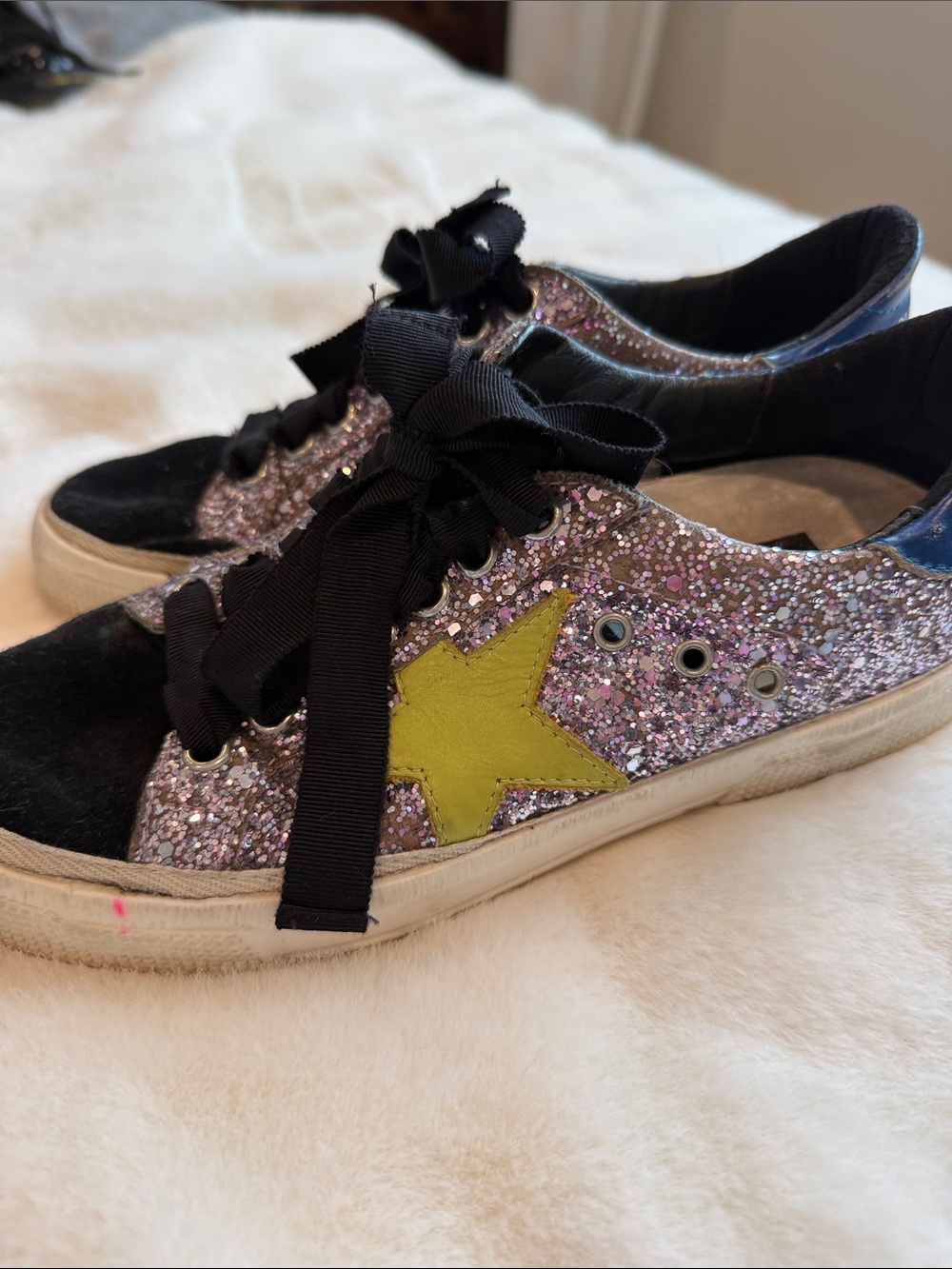 Golden Goose Glitter May Sneakers with Yellow Star 37 - Picture 5 of 8